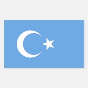 Sticker Rectangulaire Drapeau Ourghour du Turkestan oriental