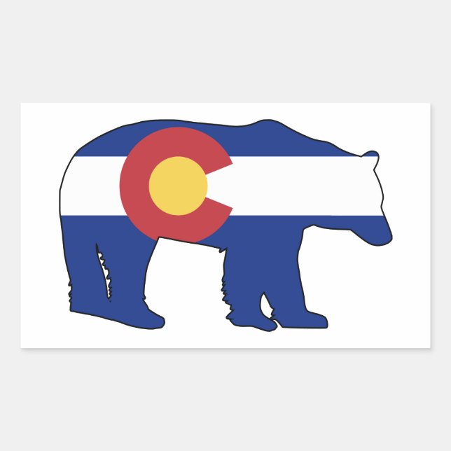 Sticker Rectangulaire Drapeau Ours du Colorado (Devant)