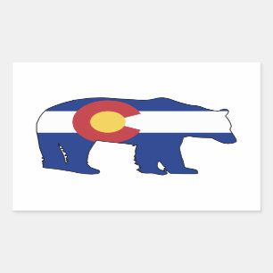 Sticker Rectangulaire Drapeau Ours du Colorado
