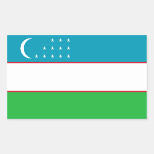 Sticker Rectangulaire Drapeau ouzbek/ouzbek/ouzbek