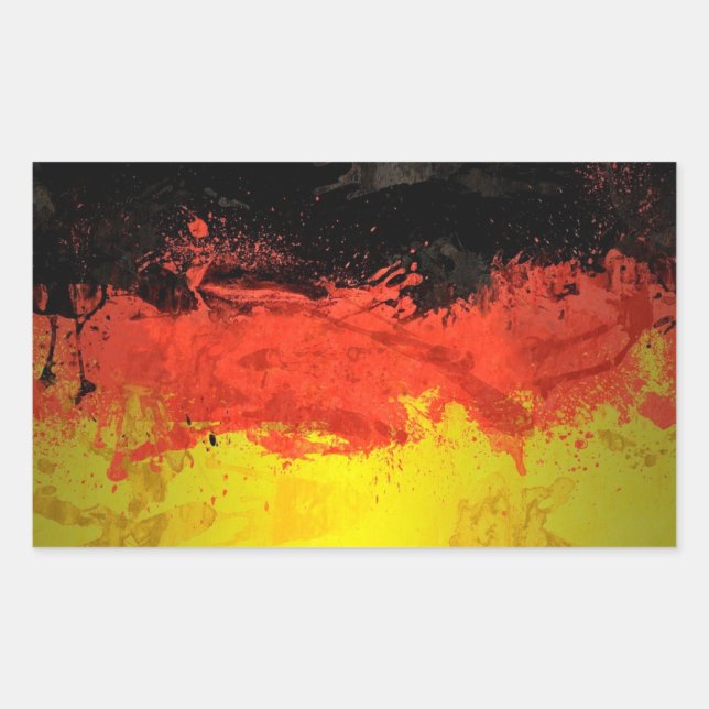 Sticker Rectangulaire Drapeau Paint Allemagne (Devant)