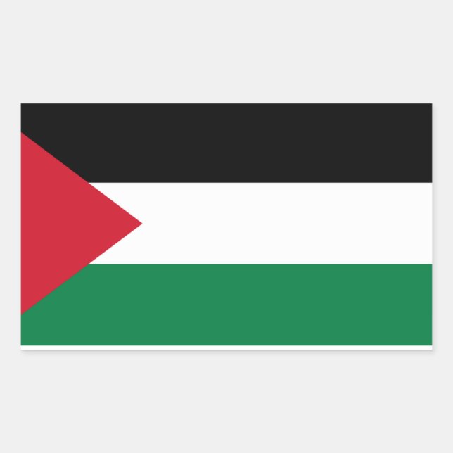 Sticker Rectangulaire Drapeau palestinien (Devant)