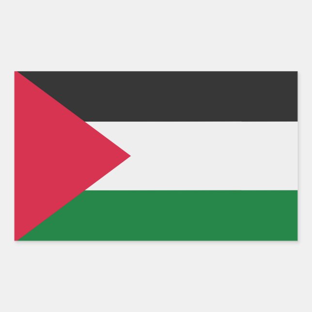 Sticker Rectangulaire Drapeau palestinien (Devant)
