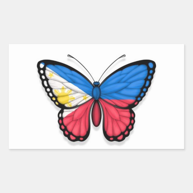Sticker Rectangulaire Drapeau papillon philippin (Devant)