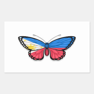 Sticker Rectangulaire Drapeau papillon philippin