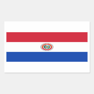 Sticker Rectangulaire Drapeau Paraguay/Paraguay