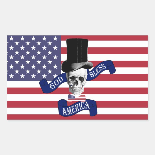 Sticker Rectangulaire Drapeau patriotique américain (Devant)