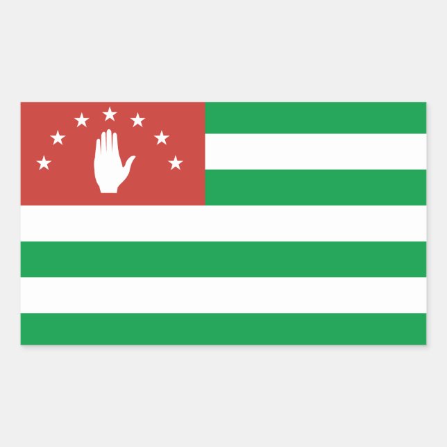 Sticker Rectangulaire Drapeau patriotique d'Abkhazie (Devant)
