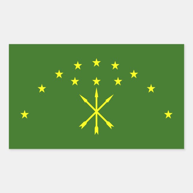 Sticker Rectangulaire Drapeau patriotique d'Adyguée (Devant)