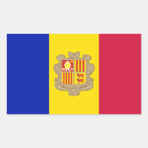 Sticker Rectangulaire Drapeau patriotique d'Andorre