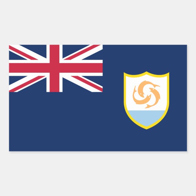 Sticker Rectangulaire Drapeau patriotique d'Anguilla (Devant)