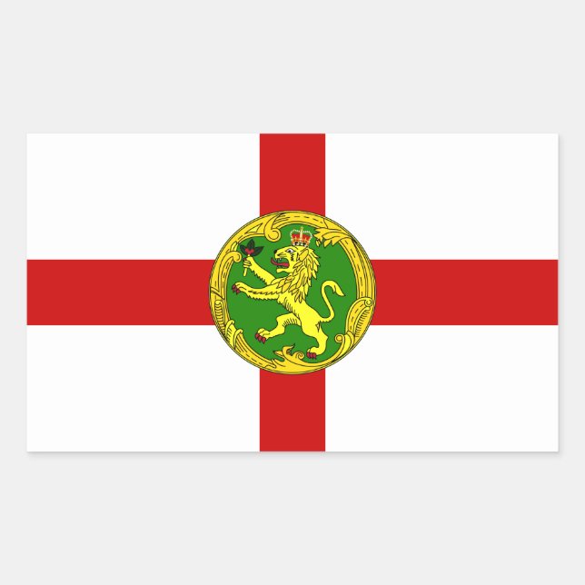 Sticker Rectangulaire Drapeau patriotique d'Aurigny (Devant)
