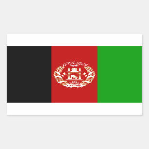 Sticker Rectangulaire Drapeau patriotique de l'Afghanistan