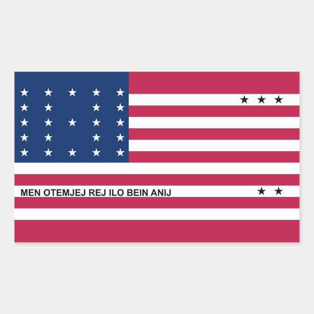 Sticker Rectangulaire Drapeau patriotique de l'atoll de Bikini (Devant)