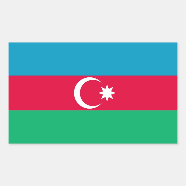 Sticker Rectangulaire Drapeau patriotique de l'Azerbaïdjan (Devant)