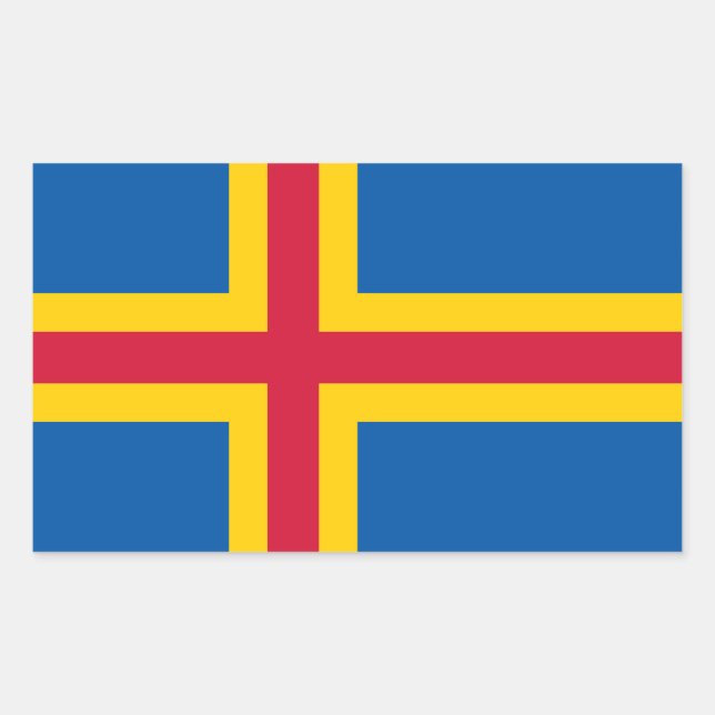 Sticker Rectangulaire Drapeau patriotique des îles Åland (Devant)