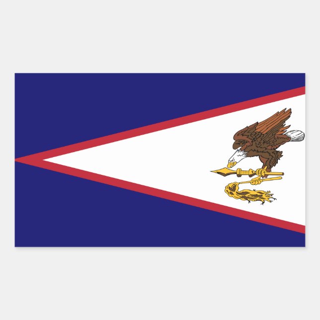 Sticker Rectangulaire Drapeau patriotique des Samoa américaines (Devant)