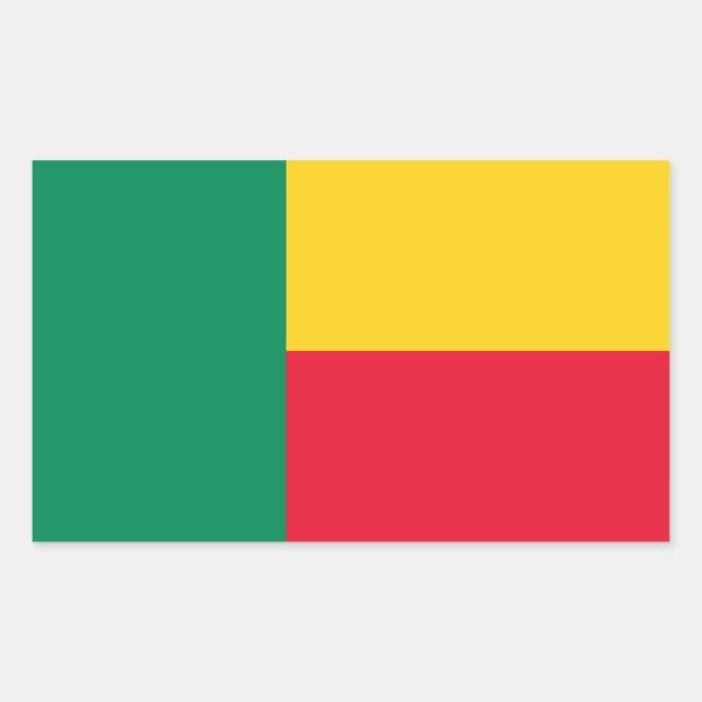 Sticker Rectangulaire Drapeau patriotique du Bénin (Devant)