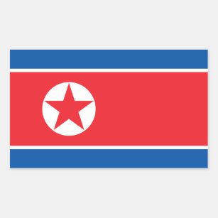 Sticker Rectangulaire Drapeau patriotique nord-coréen