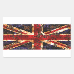 Sticker Rectangulaire Drapeau patriotique rouillé du Royaume-Uni