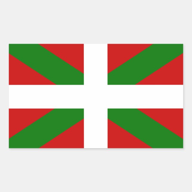 Sticker Rectangulaire Drapeau pays Basque euskadi (Devant)