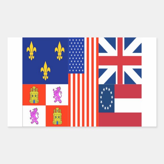 Sticker Rectangulaire Drapeau Pensacola QUATRE (Devant)