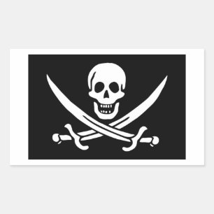 Sticker Rectangulaire Drapeau pirate