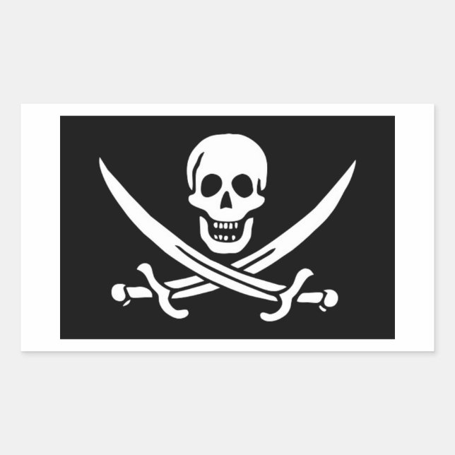 Sticker Rectangulaire Drapeau pirate (Devant)