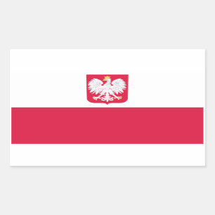 Sticker Rectangulaire Drapeau polonais