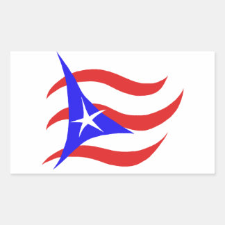 Sticker Rectangulaire Drapeau porto-ricain