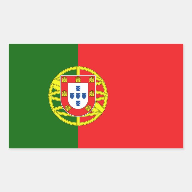 Sticker Rectangulaire Drapeau portugais (Devant)