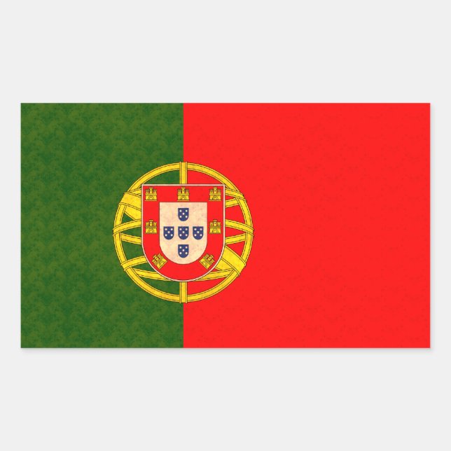 Sticker Rectangulaire Drapeau portugais Motif vintage (Devant)