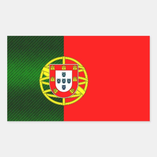 Sticker Rectangulaire Drapeau portugais rayé moderne (Devant)