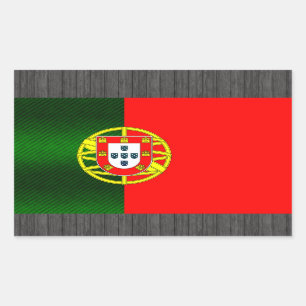 Sticker Rectangulaire Drapeau portugais rayé moderne