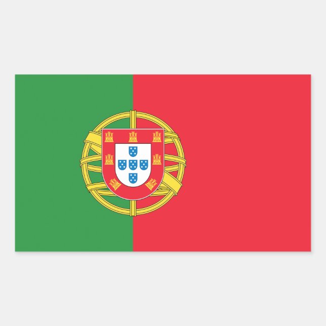 Sticker Rectangulaire Drapeau Portugal (Devant)