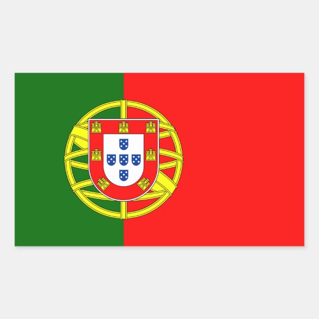 Sticker Rectangulaire Drapeau Portugal (Devant)