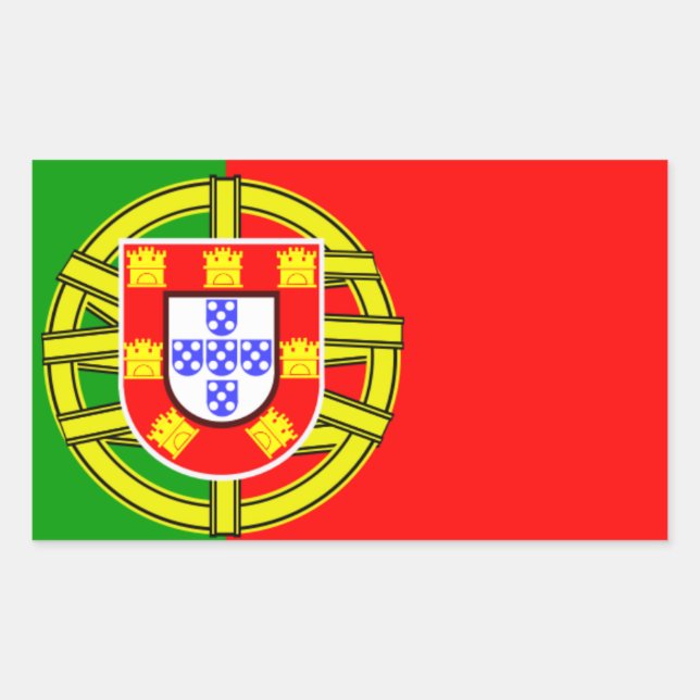 Sticker Rectangulaire Drapeau Portugal (Devant)