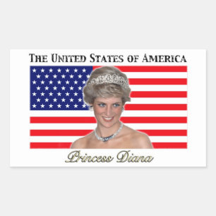 Sticker Rectangulaire Drapeau Princess Diana USA