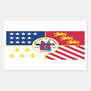Sticker Rectangulaire Drapeau QUATRE Détroit