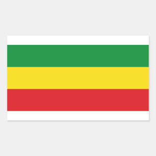 Sticker Rectangulaire Drapeau rastafarien Rasta Ethiopie