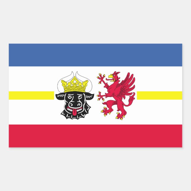 Sticker Rectangulaire Drapeau rectangulaire Mecklembourg-Poméranie occid (Devant)