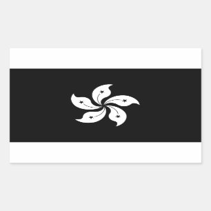 Sticker Rectangulaire Drapeau régional de la fleur d'orchidée noire de H