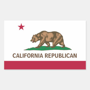 Sticker Rectangulaire Drapeau républicain de Californie