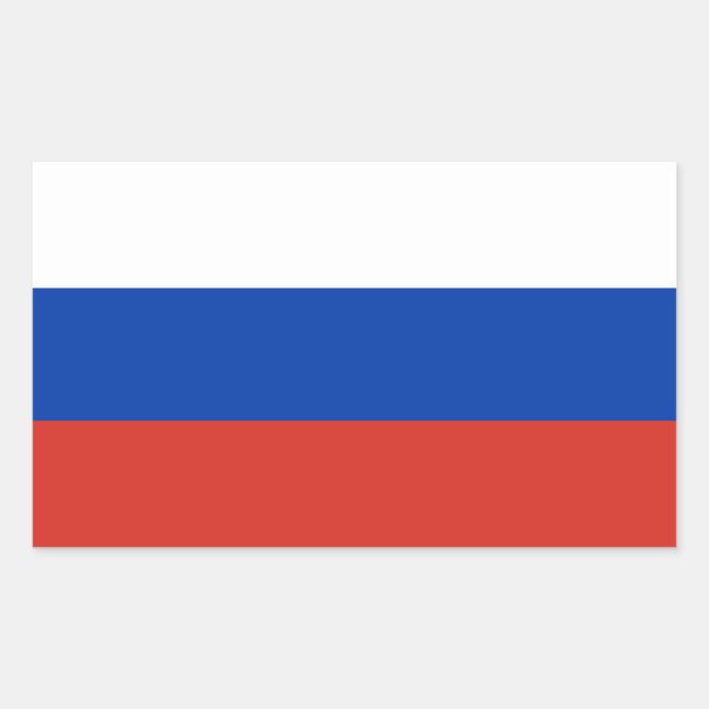 Sticker Rectangulaire Drapeau russe (Devant)