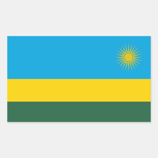 Sticker Rectangulaire Drapeau rwandais, Drapeau du Rwanda (Devant)