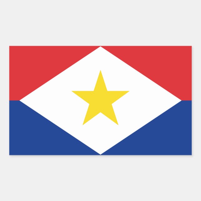 Sticker Rectangulaire Drapeau Saba (Devant)