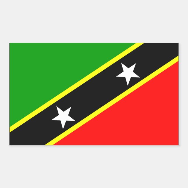 Sticker Rectangulaire Drapeau Saint-Kitts-Nevis (Devant)