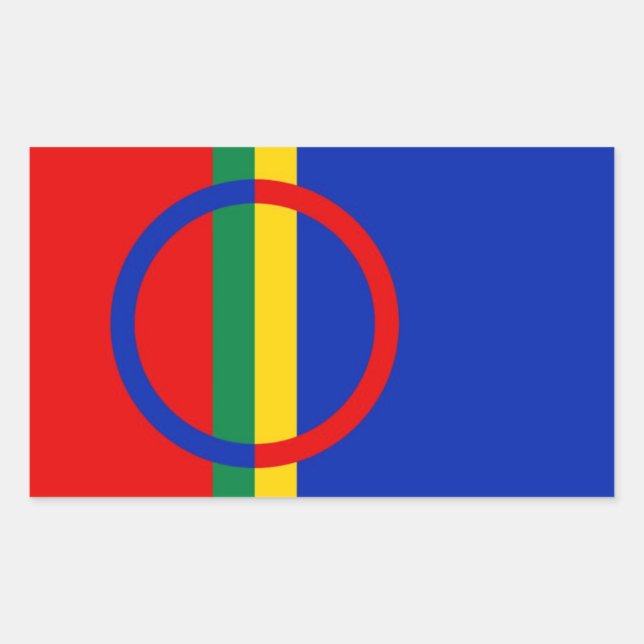 Sticker Rectangulaire Drapeau Sami (Devant)