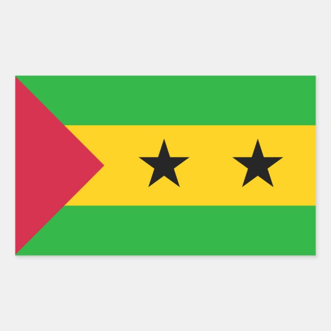 Sticker Rectangulaire Drapeau São Tomé et Príncipe (Devant)