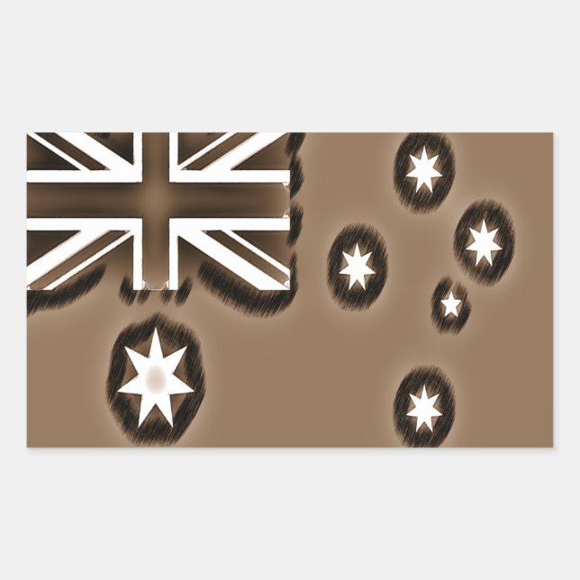 Sticker Rectangulaire Drapeau Sepia Australian (Devant)